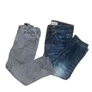 Hudson Blue and olive green Jeans Set -2 pairs